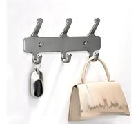 Porte-Manteau Mural, Cintre Mural en Métal Antirouille pour Vestes, Sacs | Étagère de Rangement Multifonctionnelle, Design Arrondi Anti-Accrochage pour Couloir Entrée Chambre(Gray,3hook)