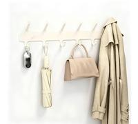 Porte-Manteau Mural, Cintre Mural en Métal Antirouille pour Vestes, Sacs | Étagère de Rangement Multifonctionnelle, Design Arrondi Anti-Accrochage pour Couloir Entrée Chambre(Blanc,6hook)