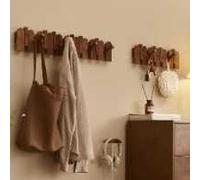 Porte-manteau mural en bois - N/A - Crochets en noyer avec motif e piano pour entrée, placard, salle de bain - Crochet mural rabattable