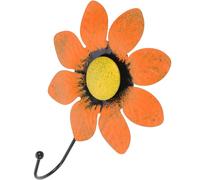 Porte-manteau Mural en Fer Orange, Crochet Fleur Décoratif pour Vêtements | Fixation Murale Pratique, Accès Rapide aux Peignoirs et Brosses de Bain, pour Buanderie, Placard ou Entrée