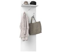 Porte-manteau mural - HOMCOM - étagère - 2 crochets et barre en aluminium - pour entrée, couloir, chambre - blanc