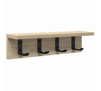 vidaXL Porte-manteau mural Chêne Sonoma 40 x 10,5 x 10,5 cm Bois d'ingénierie, crochets, étagères