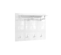 Porte-manteau mural multifonctionnel avec étagère, blanc, charge 21 kg