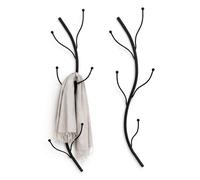 Porte-manteau mural noir métal lot de 2 garde-robe Flora murale 93861 garde-robe