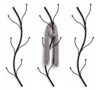 Porte-manteau mural noir métal lot de 3 garde-robe Flora murale 93861 garde-robe