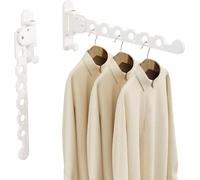 Porte-manteau mural pliable Cintre Séchoir à linge Blanc