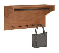 Porte-manteau mural - SANDNES - Bois massif pin - 5 crochets - 45x30x42 cm