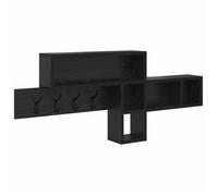 Porte-manteau mural - vidaXL - Chêne noir - 100x12x43,5 cm - Bois d'ingénierie - Crochets - 5 étagères - Usage intérieur