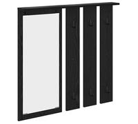 vidaXL Porte-manteau mural avec étagère Chêne noir 84 x 10 x 80 cm, Hallway, Porte-Manteau Moderne, Rangement Mural, Organisateur Rectangulaire, Gain de Place, Unité d'Entrée