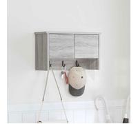 Porte-manteau mural VidaXL Sonoma gris 2 portes avec étagères et crochets 50x20x30 cm