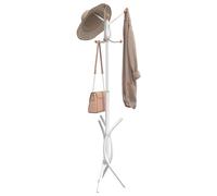 vidaXL Porte-manteau sur pied Cintre avec patère Moderne 176 cm Blanc Fer enduit de poudre
