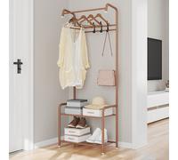 Porte-manteau, porte-manteau autoportant pour la chambre à coucher, porte-manteau en métal avec crochets pour manteaux, porte-chaussures, sacs et chapeaux Descriptifs de produitsDescription:Grande cap