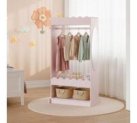 Porte-manteau pour enfants « Vestnes » avec miroir et 3 crochets 120 x 63 x 38 cm Coton Candy