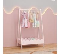 Porte-manteau pour enfants 'Vestnes' avec tringle à vêtements et compartiment de rangement 99 x 66 x 38 cm Design ondulé Coton Candy