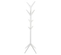 Porte-manteau sur 4 pieds en MDF avec 8 accroches - Blanc