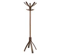 Porte Manteau sur Pied - Bois - 10 Patères - Base Stable Lestée - Montage Facile - Tête Rotative - Grande Capacité et Support - Marron - Idéal Bureau et Entrée Maison - ALBA
