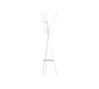 HOMCOM Porte-manteau trépied design contemporain branches étagère + 9 patères dim. 45L x 45l x 180H cm métal blanc