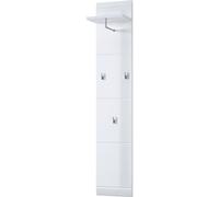 Porte-manteau, vestiaire ouvert en MDF lamine brillant coloris blanc - Longueur 30 x Profondeur 23 x Hauteur 152 cm - -