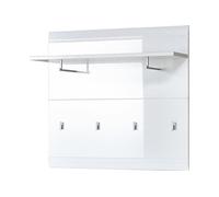 Porte-manteau, vestiaire ouvert en MDF lamine brillant coloris blanc - Longueur 96 x Profondeur 30 x Hauteur 90 cm - -