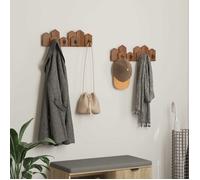 Porte-manteau - VIDAXL - Cintre - Bois d'acajou massif - Crochet en fer noir - Installation sans outils