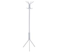 Porte-manteaux ARIST portant pour vêtements sur pied hauteur 174 cm avec 8 crochets, meuble d'entrée en métal laqué blanc Blanc G