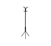 Porte-manteaux ARIST portant pour vêtements sur pied hauteur 174 cm avec 8 crochets, meuble d'entrée en métal laqué noir