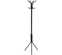 Porte-manteaux ARIST portant pour vêtements sur pied hauteur 174 cm avec 8 crochets, meuble d'entrée en métal laqué noir