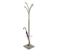Porte manteaux en tube d'acier Optique Inox, Dim : L45 x P45 x H187 cm --
