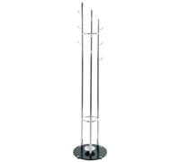 Porte manteaux en tube d'acier Verre trempe chrome, Hauteur 183 cm --