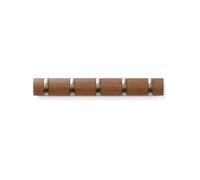 - Porte manteaux Flip 5 crochets Noyer clair et doré