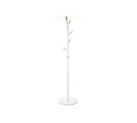 Porte manteaux métal bois 6 tiges blanc