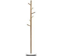 Porte-manteaux sur pied, portant à vêtement d’entrée, tube en bambou coloris naturel avec 6 crochets - Diamètre 36 x Hauteur 180 cm -JUANIO - naturel G
