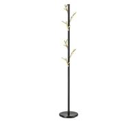 IDIMEX Porte-Manteaux ZENO Portant à vêtements sur Pied en Forme d'arbre avec 6 Crochets sur différentes hauteurs, en métal laqué Noir et doré