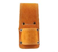 Porte-marteau en cuir de vache pour ceinture - Fermeture à crochet en métal robuste - Mécanisme de libération rapide pour travaux de maçonnerie et toiture - Orange - 16 x 7 cm (douille unique)
