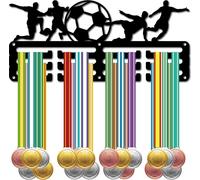 Porte-médaille de football - Porte-médaille mural pour 40+ médailles - Décoration de chambre - Cadeau pour footballeur