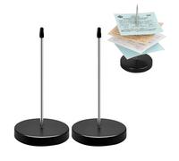 Porte Mémo pour Factures, 2 pièces Pique-Note En Métal,Fourche Ticket de Caisse,Receipt Spike,Porte-Mémo, Facture Aiguille avec Rond Support Base pour Restaurant Cuisine Bureau Hôtel