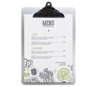 Porte-menu à pince, A4, en métal, argent