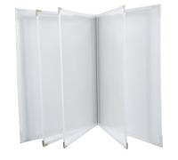 Porte-menu A4 en PU Blanc, 6 Pages, Pochettes Transparentes | Livre Style Reliure Pratique, Protège des Taches et Traces, Usage pour Restaurants et Bars