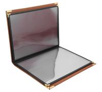 Porte-menu de Restaurant PVC Marron, 4 Pages 8 Vues, Couverture | Pochettes Transparentes, Protection Claire, Facile à Nettoyer, pour Bars et Hôtels, Pratique