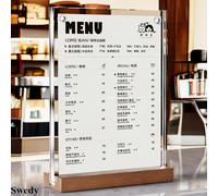 Porte-menu de table de restaurant, étiquettes de prix en papier, cadre d'affiche de dépliant, signe acrylique magnétique, porte-notes, présentoir, A5, 148x210mm A5 T Slant Sabili V