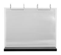 Porte-menu en Acrylique Base en Bois et 6 Pochettes | Présentoir Transparent, Remplacement Facile du Contenu, Style Épuré et Solide, pour Cafés et Salons de Thé