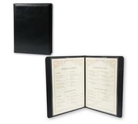 Porte-menu et dossier de présentation en similicuir PU - Format A4/A5 - 4 pages, 8 vues - Pochettes PVC transparentes - Idéal pour restaurants, hôtels, mariages et bureaux