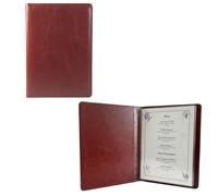 Porte-menu et dossier de présentation en similicuir PU - Format A4/A5 - 4 pages, 8 vues - Pochettes PVC transparentes - Idéal pour restaurants, hôtels, mariages et bureaux