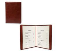 Porte-menu et dossier de présentation en similicuir PU - Format A4/A5 - 4 pages, 8 vues - Pochettes PVC transparentes - Idéal pour restaurants, hôtels, mariages et bureaux