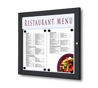 Porte-menu Extérieur Logo / LED 2 x A4 Paysage Noir