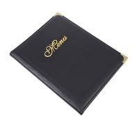 Porte-menus A4 en PU Noir, Design à Glisser, pour Bar et Hôtel | Réutilisable, Toucher Agréable, Coins Arrondis, Style Classique, Usage Simple, Résistant à L’usure