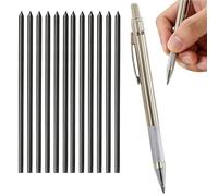 Porte-mine 2 mm métal, avec 12 mines 2B de rechange et taille-crayon intégré, design ergonomique et confortable, idéal pour les artistes, enseignants et étudiants, usage professionnel et créatif