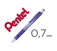 Porte-mines pentel energize canon fixe mine 0,7mm grip caoutchouc gomme avec capuchon corps coloris violet translucide