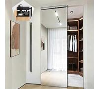 Porte miroir coulissante à largeur réglable avec roulettes lisses, matériel caché - Design moderne peu encombrant pour placard, et Slish Home nizat Solut