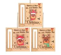 Porte-monnaie de Noël - 3,94 pouces 3 pièces ornement décoratif en bois | Distributeur d'argent pour, arbre de noël, vacances, anniversaire